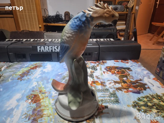 Рядка българска лампа порцелан Папагал, снимка 6 - Статуетки - 51085373