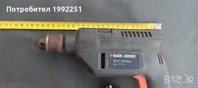 Ударна дрелка - бормашина НОМЕР 23. Black&Decker BD561. Max Ф10мм. 400W. 2500обор/мин. Удар или върт, снимка 2 - Бормашини - 38187035