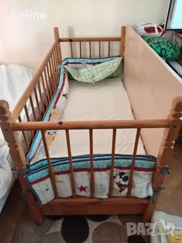 Продавам детско креватче от дърво, снимка 4 - Бебешки легла и матраци - 51326467