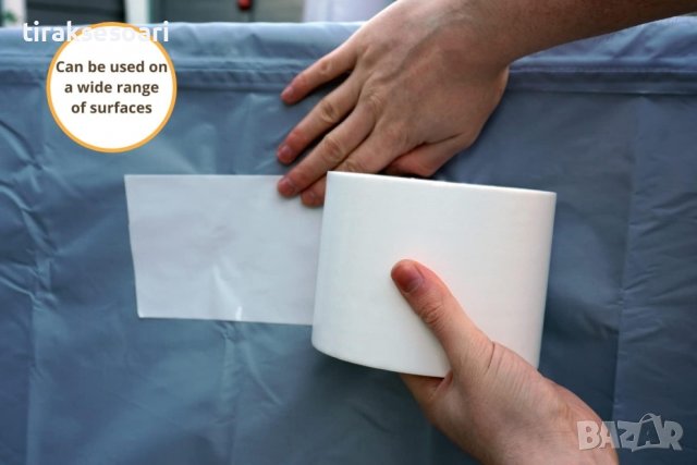 Армирана Бяла лента, Бяло тиксо за брезент 20 метра х 50мм , снимка 2 - Аксесоари и консумативи - 43009897