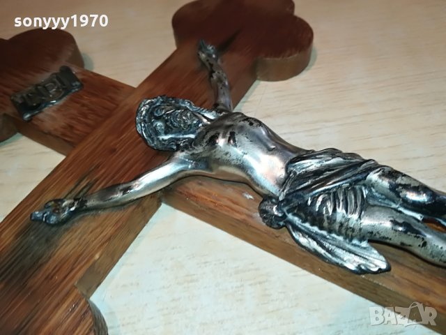 ГОЛЯМ ДЪРВЕН КРЪСТ С ХРИСТОС-46Х27СМ, снимка 15 - Колекции - 28318380