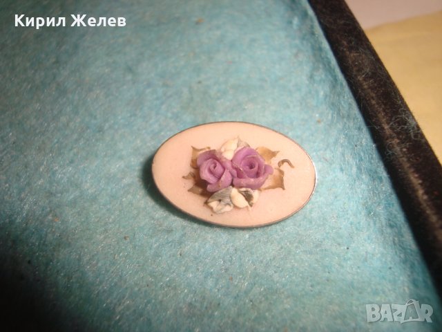 СТАРА БРОШКА - ЦВЕТЯ РЕТРО АРТ ДЕКО СТИЛ БИЖУ РЪЧНА ИЗРАБОТКА МАЙСТОРСКА 11884