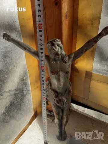 Старо голямо чугунено разпятие Исус Христос кръст религия, снимка 7 - Антикварни и старинни предмети - 37910852
