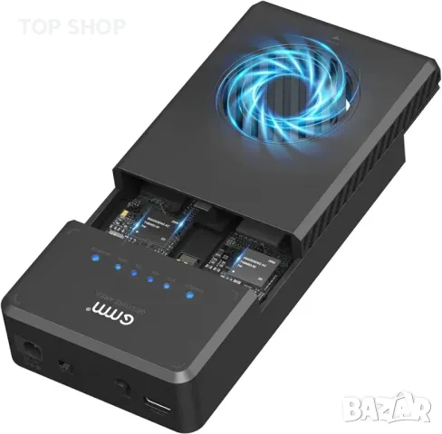 NVMe M.2 Dual Bay Duplicator Clone Enclosure, USB към NVME адаптер, снимка 2 - Друга електроника - 48756480