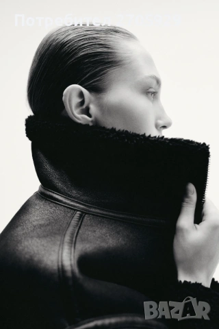 Zara зимно яке/палто с каракул, размер XS овърсайз, снимка 3 - Якета - 53437081