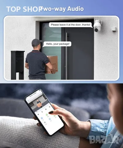 GALAYOU 2K охранителни камери на открито, WiFi домашно видеонаблюдение,водоустойчива камера,цветно, снимка 6 - Камери - 49106088