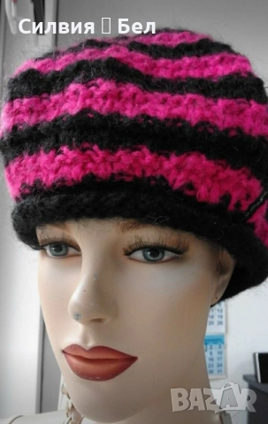 Красива плетена шапка., снимка 2 - Шапки - 51840835