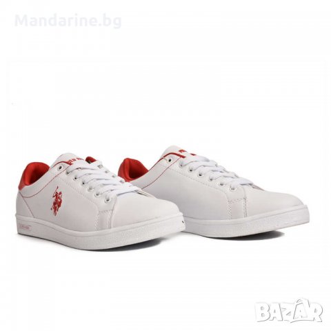 ПРОМО 🍊 U.S. POLO® 🍊 Дамски кожени спортни обувки WHITE & RED № 38 нови с кутия, снимка 5 - Дамски ежедневни обувки - 26571538
