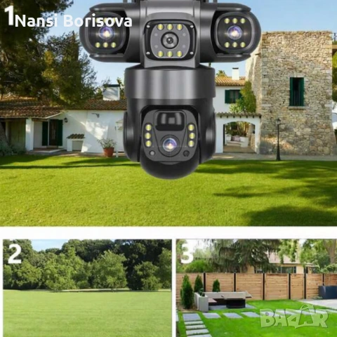 Соларна камера Lylu 4G със SIM и 4 лещи – автономно наблюдение без ток и Wi‑Fi, снимка 4 - Соларни лампи - 53444884