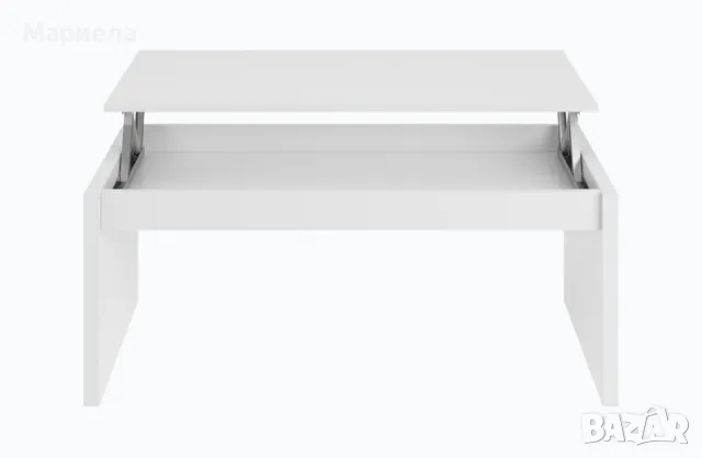 Повдигаща се дървена холна маса в бяло, 102 x 50 x 43/55 см / Транспортен дефект, снимка 8 - Маси - 49790339