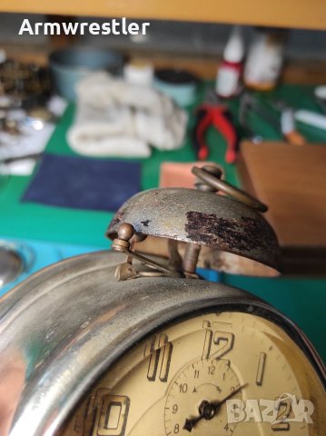 Немски Механичен Часовник Будилник Хамбург Американ , снимка 5 - Антикварни и старинни предмети - 37113103