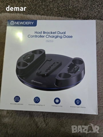 NEWDERY Вертикална стойка за PS5 /PS5 Slim/PS 5 Pro, RGB светлина, снимка 8 - Аксесоари - 52707388