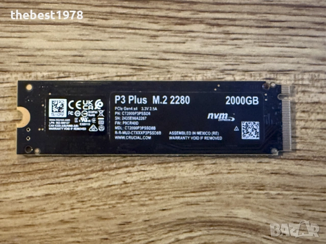 НОВ! 2TB SSD NVMe Gen4`Crucial M3 Plus, снимка 2 - Твърди дискове - 53488158