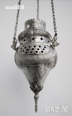 Старинно кандило сребро 19 век, снимка 4 - Антикварни и старинни предмети - 27961320