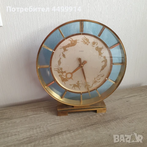 Рядък голям бронзов зодиакален настолен часовник KIENZLE, снимка 8 - Антикварни и старинни предмети - 50647451