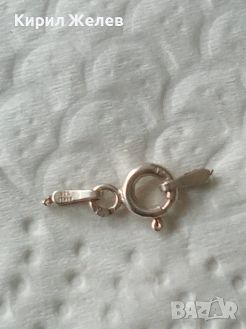Сребърна карабинка закопчалка 52147, снимка 3 - Колиета, медальони, синджири - 52339585