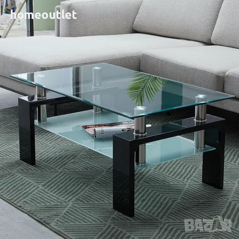 ПРОМОЦИЯ Маса със стъклен плот CLIPOP C-B-CT-0127BL