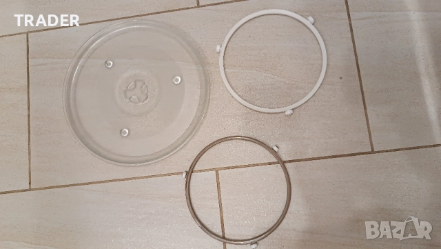 Чиния за микровълнова печка фурна 27 cm , ролер ринг колелца стойка чиния , снимка 2 - Микровълнови - 36547907