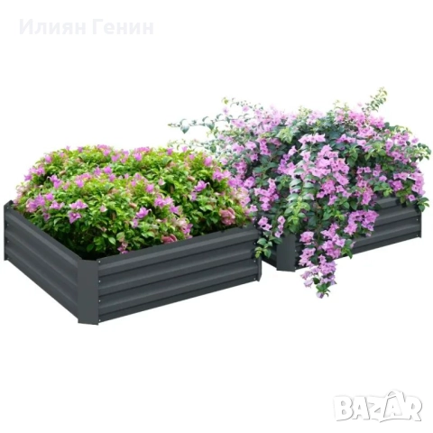 Комплект от 2 саксии Outsunny, саксии за цветя, снимка 2 - Саксии и кашпи - 51792028