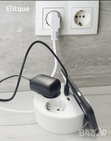 Technaxx, Настолно гнездо за мобилен телефон, 2 x 230V и 2 USB порта