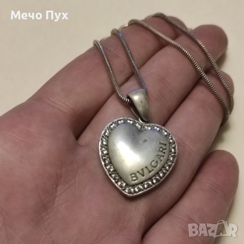 Сребърен синджир с висулка Булгари (231), снимка 7 - Колиета, медальони, синджири - 43688996