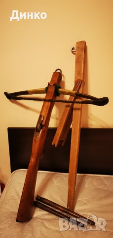Немски ловен арбалет с механизъм за зареждане и две стрели 19век., снимка 7 - Антикварни и старинни предмети - 44078440