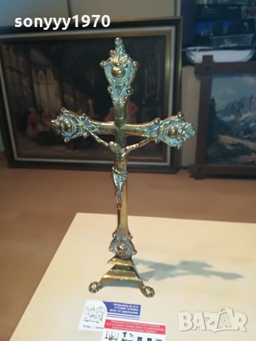 КРЪСТ-МЕД/МЕСИНГ-МАСИВЕН С ХРИСТОС-38Х20Х10СМ
