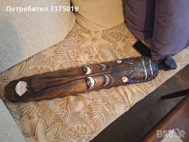 Дървена маска амулет, снимка 4 - Декорация за дома - 43528146