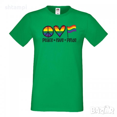 Мъжка тениска Peace Love Pride 2 Прайд,Празник.Повод,Изненада, снимка 3 - Тениски - 37103396