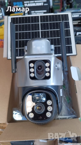 Двойна соларна безжична въртяща камера 4G 2x12MP работи с СИМ SIM карта, мобилни данни от тел. опер, снимка 2 - HD камери - 52665791