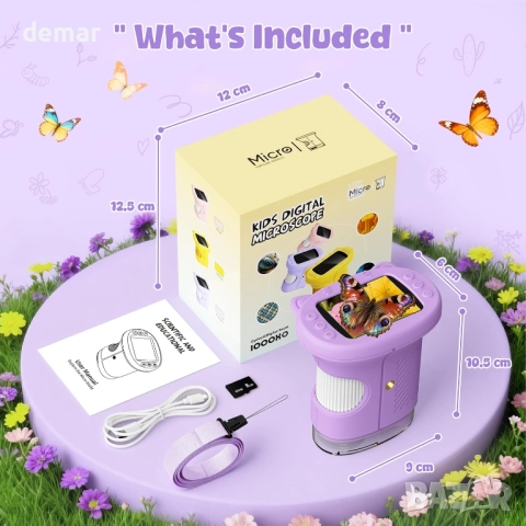 1000X 2.4" HD Ръчен цифров микроскоп за деца, STEM играчки,3-10 години, снимка 6 - Образователни игри - 52709142