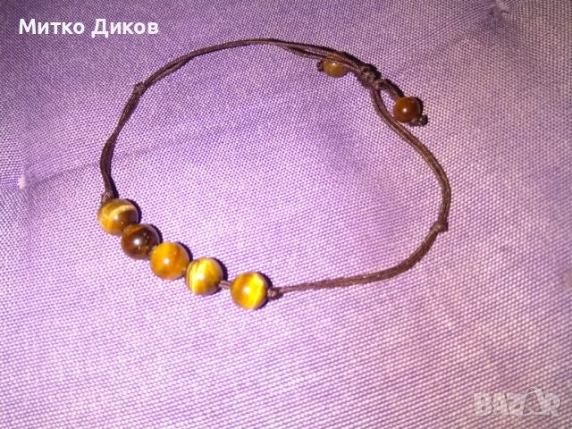 Гривна мъниста от тигрово око, снимка 3 - Колиета, медальони, синджири - 43855959