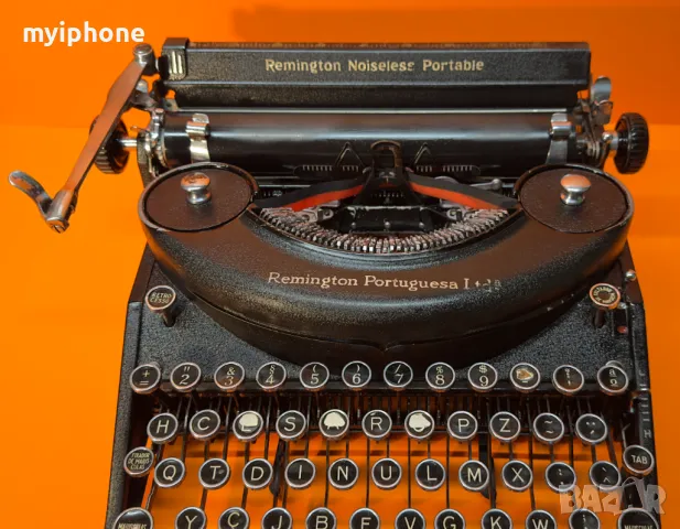 Антична Безшумна Пишеща Машина Remington Noiseless Made in USA Португалска Клавиатура 1931 година !, снимка 9 - Антикварни и старинни предмети - 50071827