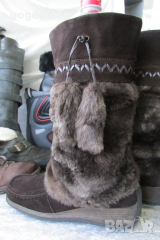 АПРЕСКИ, топли кафяви боти, апрески, кубинки, ботуши, 38,естествена кожа - велур + топла подплата, снимка 16 - Дамски ботуши - 33415632