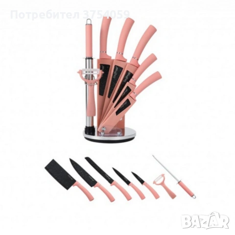 Комплект кухненски н о ж о в е 8 в 1 с въртяща се стойка Cheffinger за подредена кухня, снимка 6 - Прибори за хранене, готвене и сервиране - 53184876