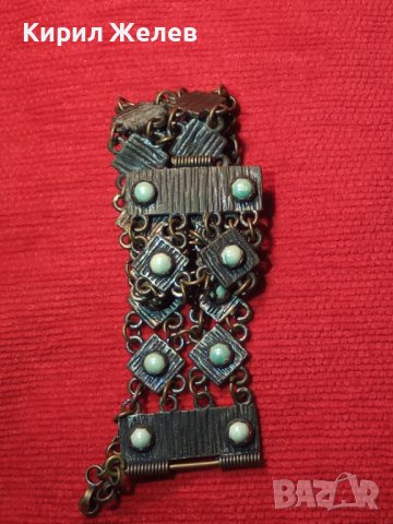 19 ВЕК СКЪПОЦЕННА ВЪЗРОЖДЕНСКА ПОСРЕБРЕН БРОНЗ МАЙСТОРСКА ЕТНО ОГЪРЛИЦА с ЩИФТ НАКИТ за НОСИЯ 11842, снимка 16 - Антикварни и старинни предмети - 33216558