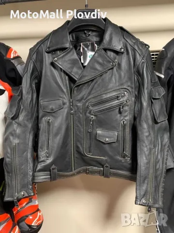 Кожено чопърско яке Motomall мото чопър естествена кожа яке мотор, снимка 10 - Аксесоари и консумативи - 49194815