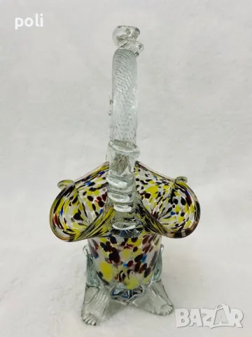 стъклена кошничка Мурано, снимка 3 - Декорация за дома - 49545384