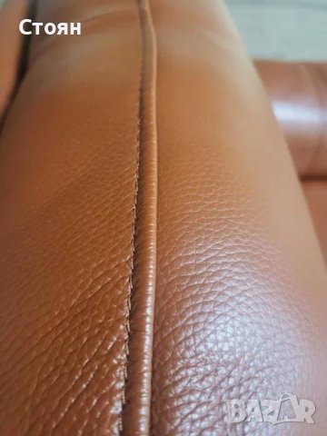 Кафяв кожен фотьойл, снимка 5 - Дивани и мека мебел - 43290509
