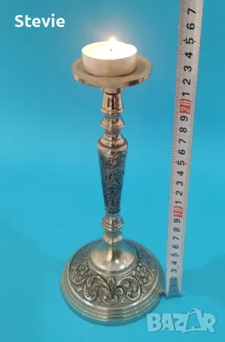 Посребрен свещник, снимка 3 - Декорация за дома - 48627483