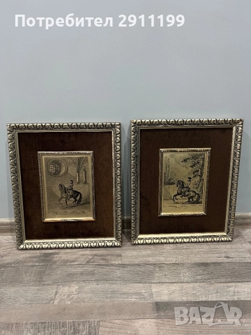 Картина, гравюра с конник, 2бр.