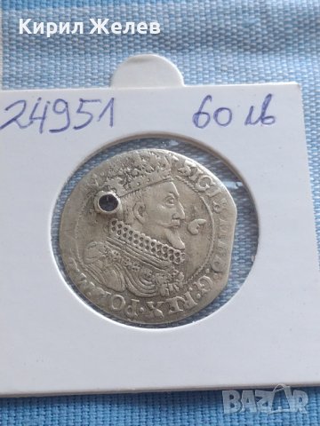 Сребърна монета Орт 1624г. Сигизмунд трети Данциг ПОЛША 24951