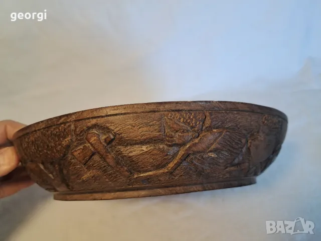 африканска дърворезбована чиния масив   18/2