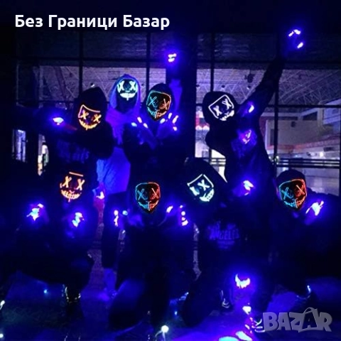 Нова LED Purge маска за Хелоуин с 3 режима светлина за парти и карнавал, снимка 7 - Други - 51590210