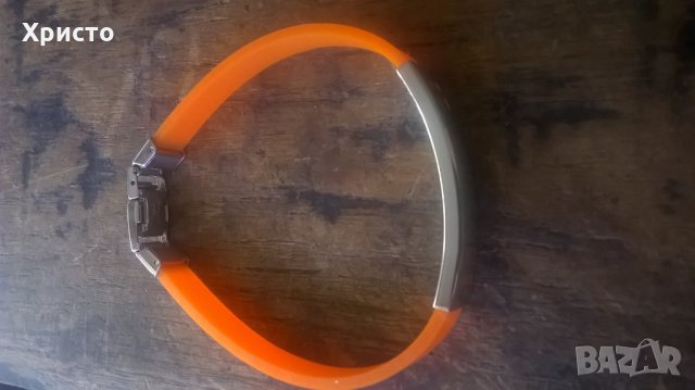 гривна силикон оранж и стомана дизайнерска, снимка 3 - Гривни - 28677866