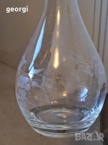 гравирана стъклена гарафа    11/2, снимка 4 - Други - 49059778