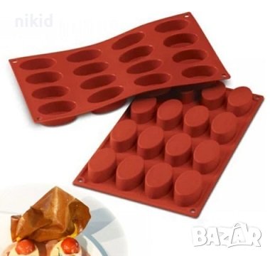 16 малки Елипси елипс Овал силиконов молд калъп форма отливка за фондан шоколад тесто гипс сапун 