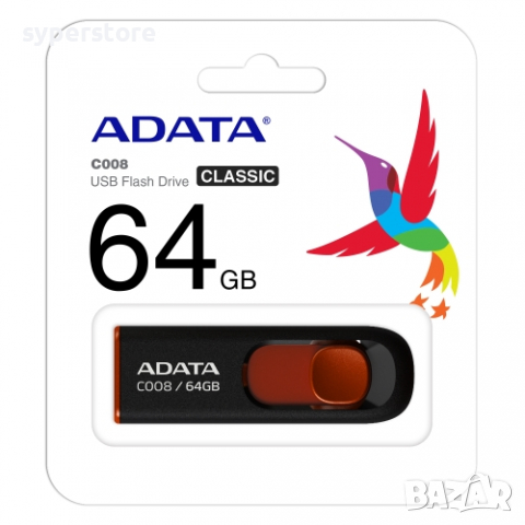 USB Флаш Памет 64G USB2.0 A-DATA C008 Fash Memory Червена, снимка 1 - Друга електроника - 36415995