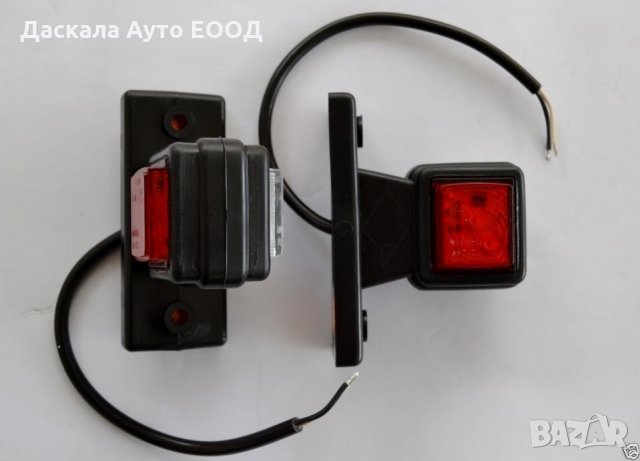1 бр. ЛЕД LED рогчета квадрат късо червено-бяло 12-24V , Полша , снимка 3 - Аксесоари и консумативи - 35563717