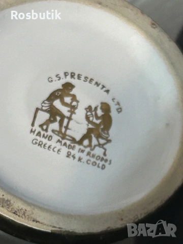 Старинна рядка гръцка бонбониера с 24к злато, снимка 4 - Антикварни и старинни предмети - 53348221